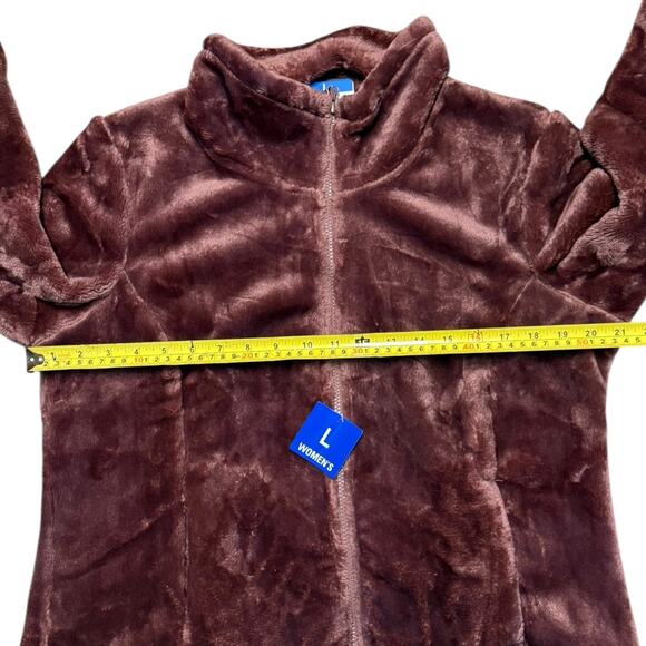 32 Degrees Heat Soft Faux Fur Purple Zip Front Jacket Large - Picture 4 of 4